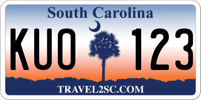 SC license plate KUO123