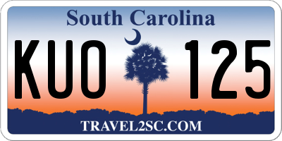 SC license plate KUO125