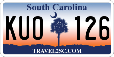 SC license plate KUO126