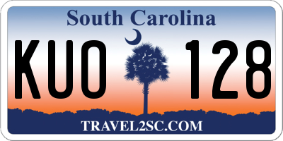 SC license plate KUO128