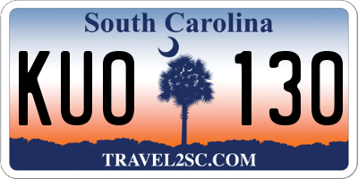 SC license plate KUO130