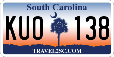 SC license plate KUO138