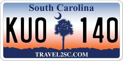 SC license plate KUO140