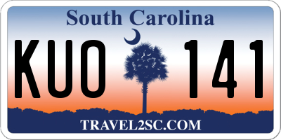 SC license plate KUO141