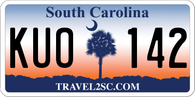 SC license plate KUO142