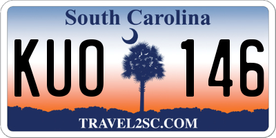 SC license plate KUO146