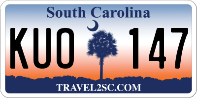 SC license plate KUO147