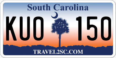 SC license plate KUO150
