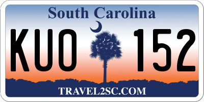 SC license plate KUO152