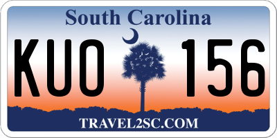 SC license plate KUO156
