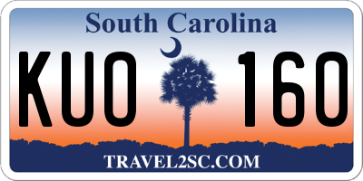 SC license plate KUO160