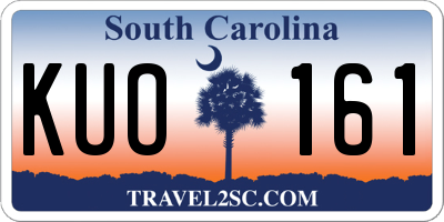 SC license plate KUO161