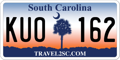 SC license plate KUO162