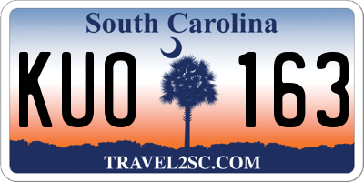 SC license plate KUO163