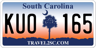 SC license plate KUO165