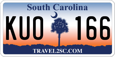 SC license plate KUO166