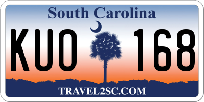 SC license plate KUO168