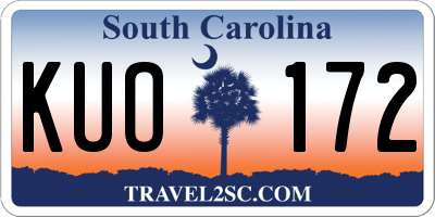 SC license plate KUO172