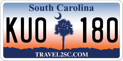 SC license plate KUO180