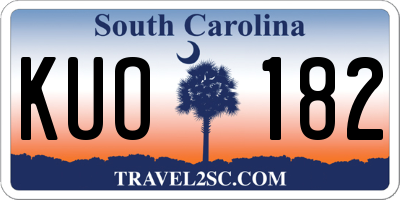 SC license plate KUO182