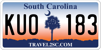SC license plate KUO183