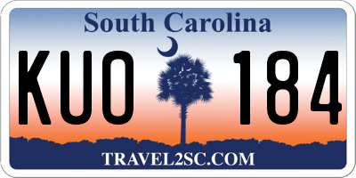 SC license plate KUO184