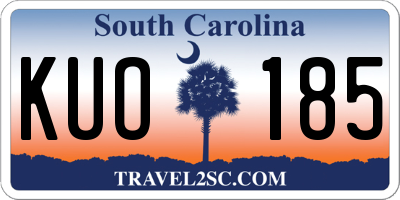 SC license plate KUO185