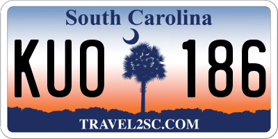 SC license plate KUO186