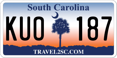 SC license plate KUO187