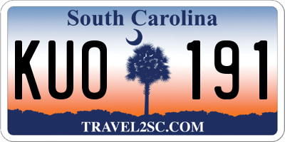 SC license plate KUO191