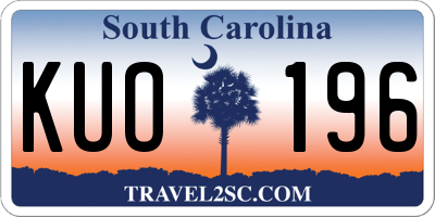 SC license plate KUO196
