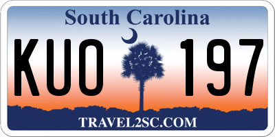 SC license plate KUO197