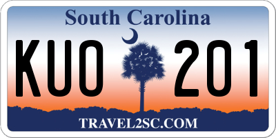 SC license plate KUO201