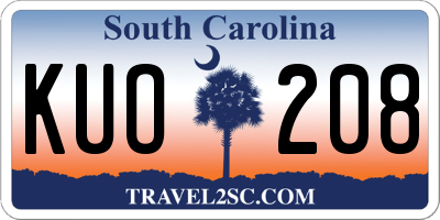 SC license plate KUO208
