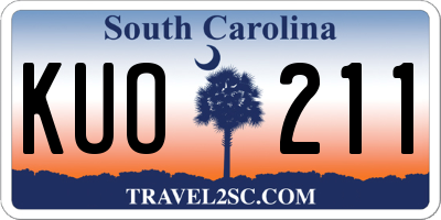SC license plate KUO211