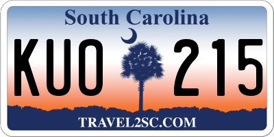 SC license plate KUO215
