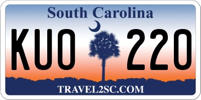 SC license plate KUO220
