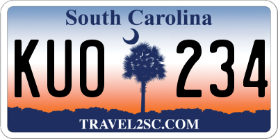SC license plate KUO234
