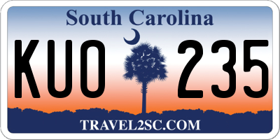 SC license plate KUO235