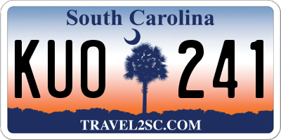 SC license plate KUO241
