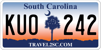 SC license plate KUO242