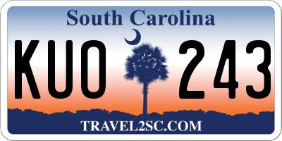 SC license plate KUO243