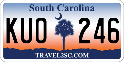 SC license plate KUO246
