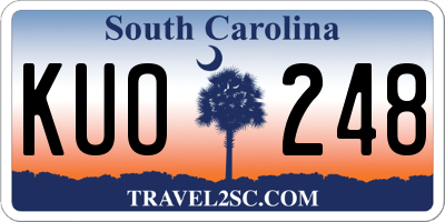 SC license plate KUO248