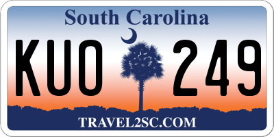 SC license plate KUO249
