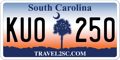 SC license plate KUO250