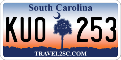 SC license plate KUO253