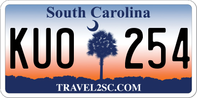 SC license plate KUO254