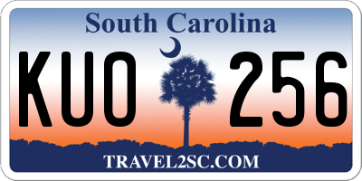 SC license plate KUO256