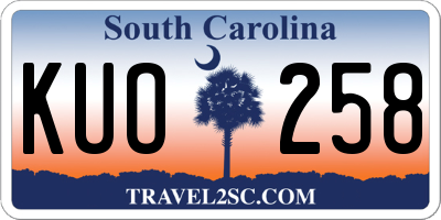 SC license plate KUO258